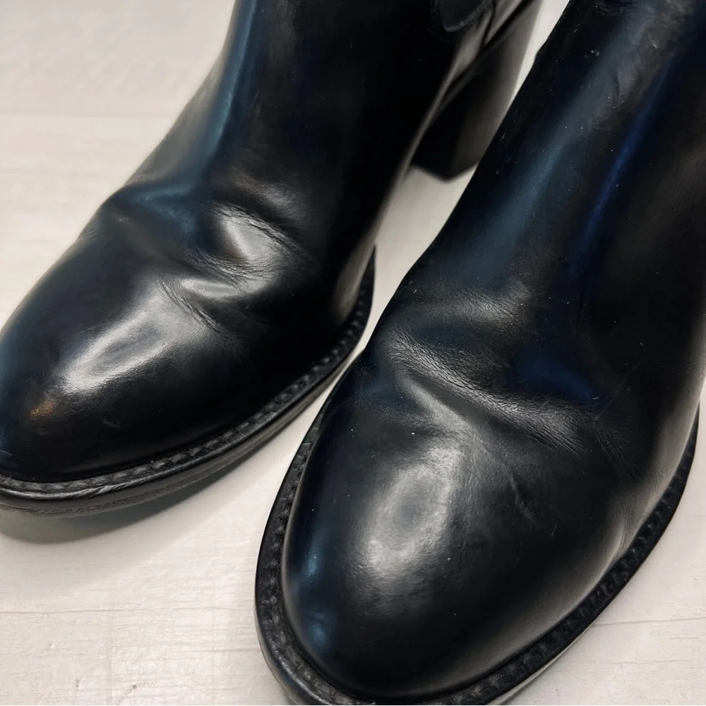 Jenni Kayne Chelsea Black Leather Ankle Heeled Boots
